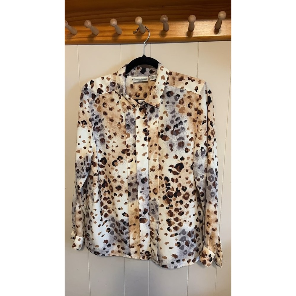 Alfred Dunner Petite Leopard Print Blouse